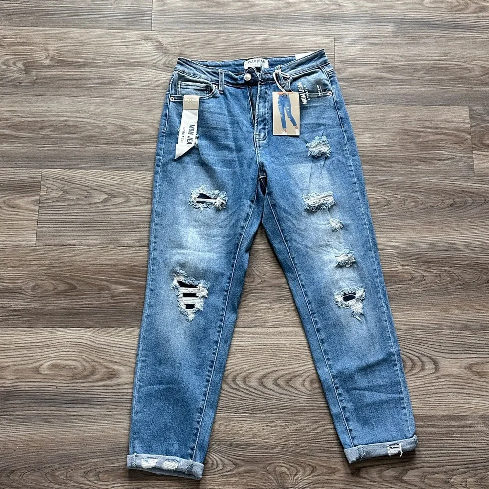 Wax Jean Light Blue Distressed Women’s Jeans - Picture 4 of 6